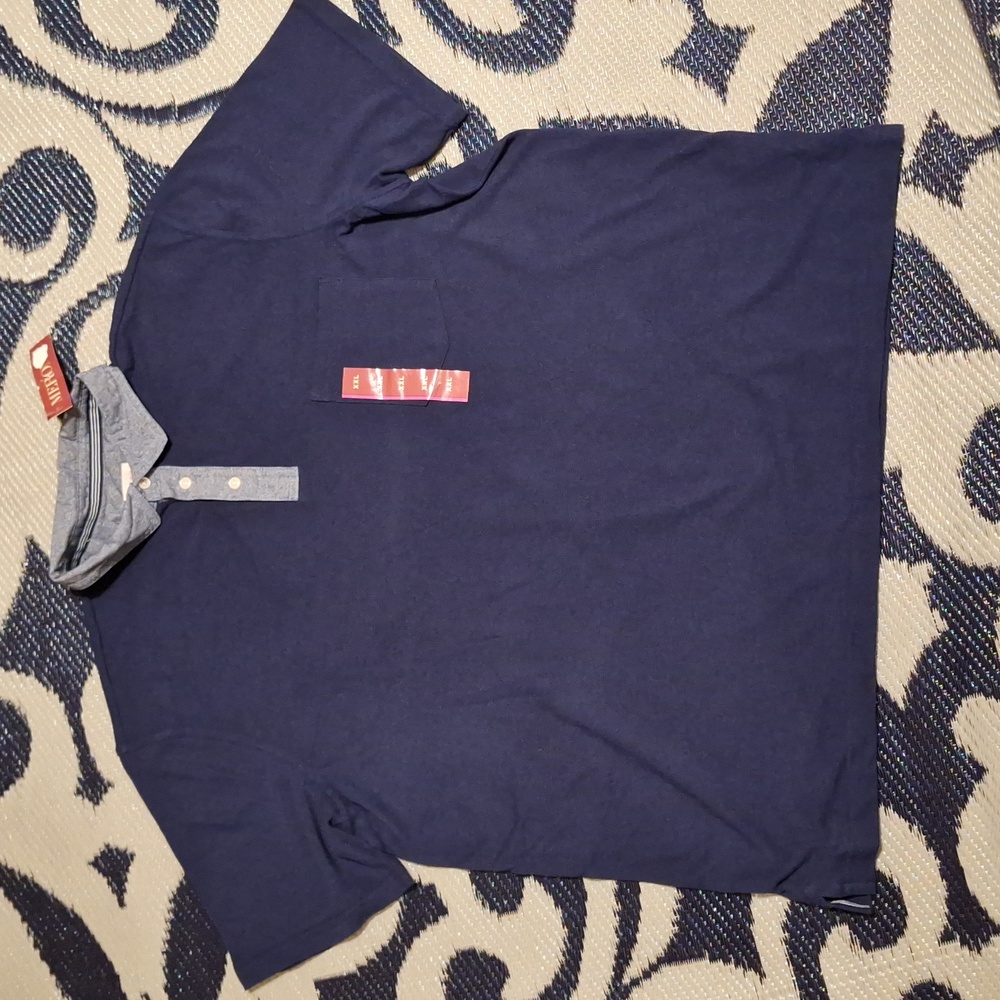 Merona Polo Shirt, XXL, Dark Blue